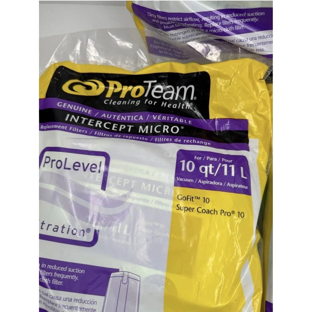 Lot 3 ProTeam 107313 Intercept Micro Vacuum Filter Bags Super Coach Pro 10